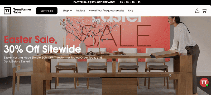 Transformer table landing page in VidTao ad intelligence software