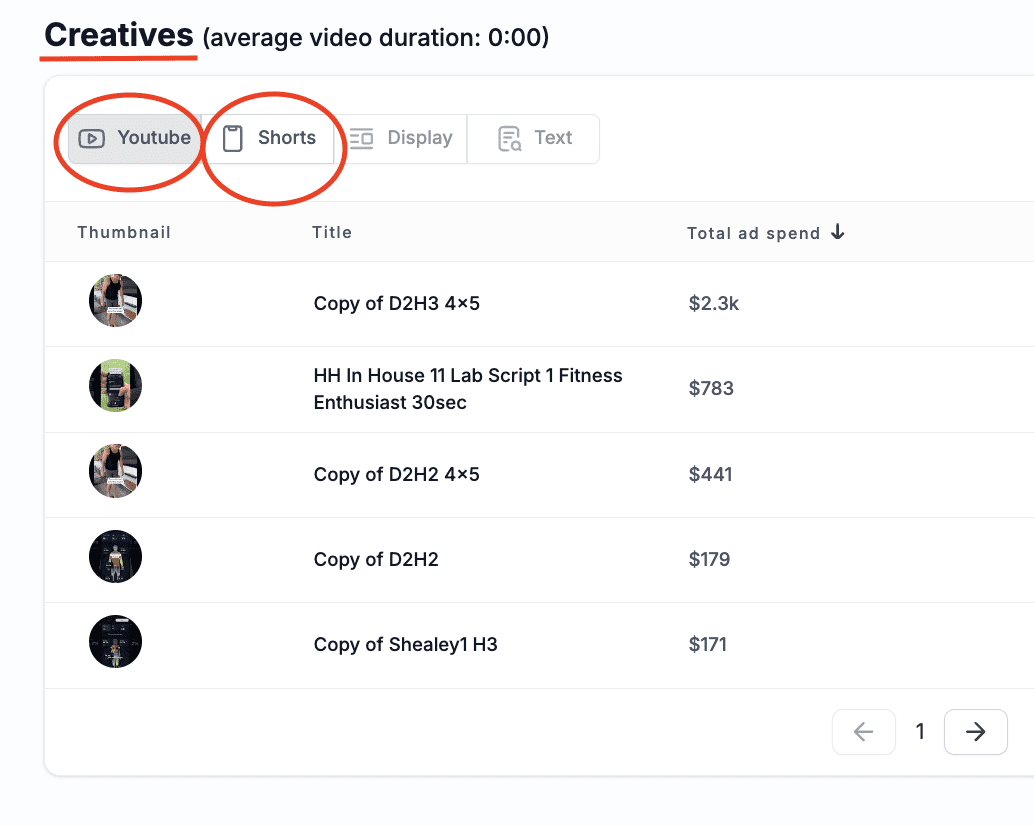 unnamed Hume health ads inside VidTao YouTube ad spy tool