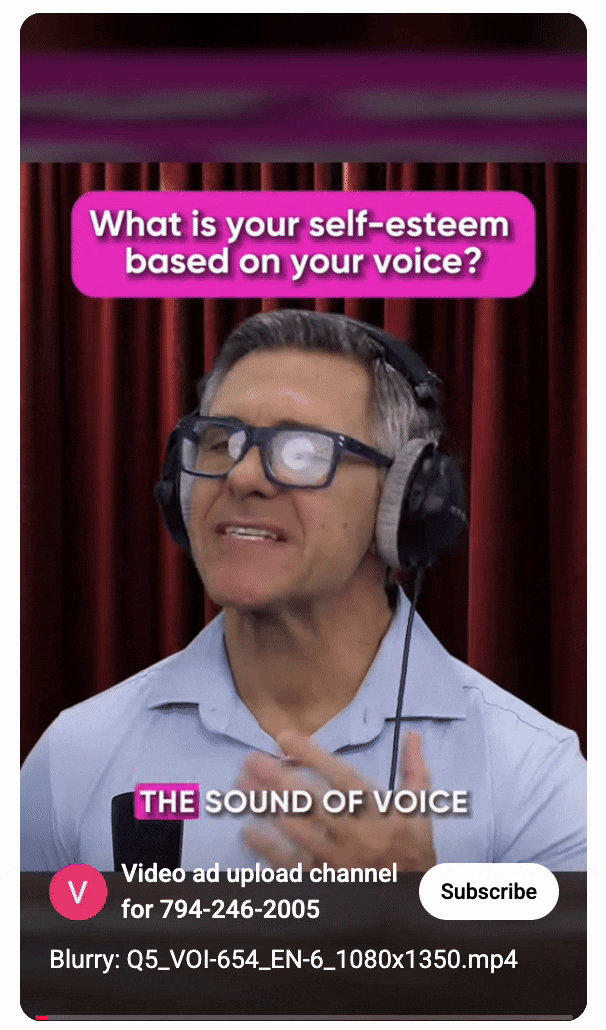 Vocal Image advertiser ad in VidTao YouTube ad finder