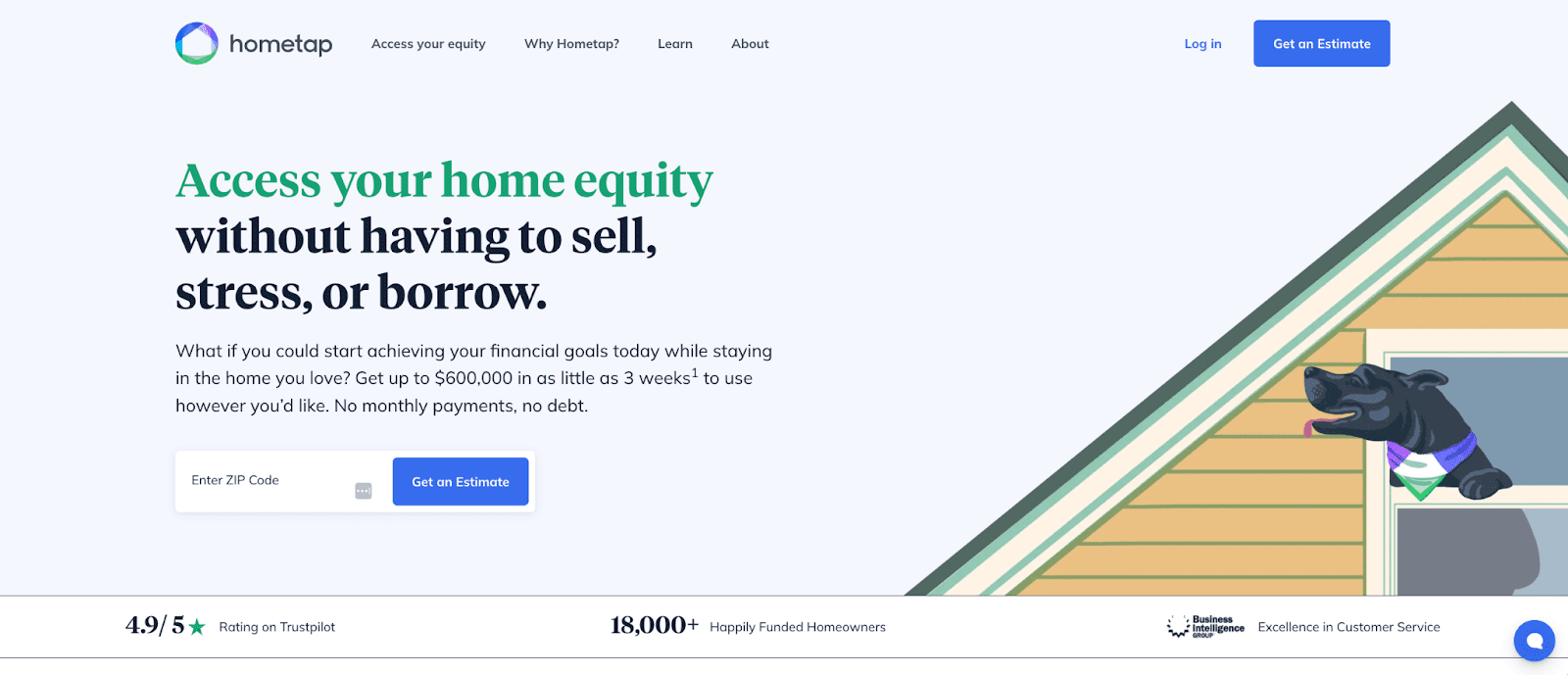 HELOC landing page in VidTao ad intelligence software