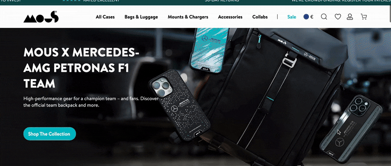 Mous landing page in VidTao YouTube ad spy tool