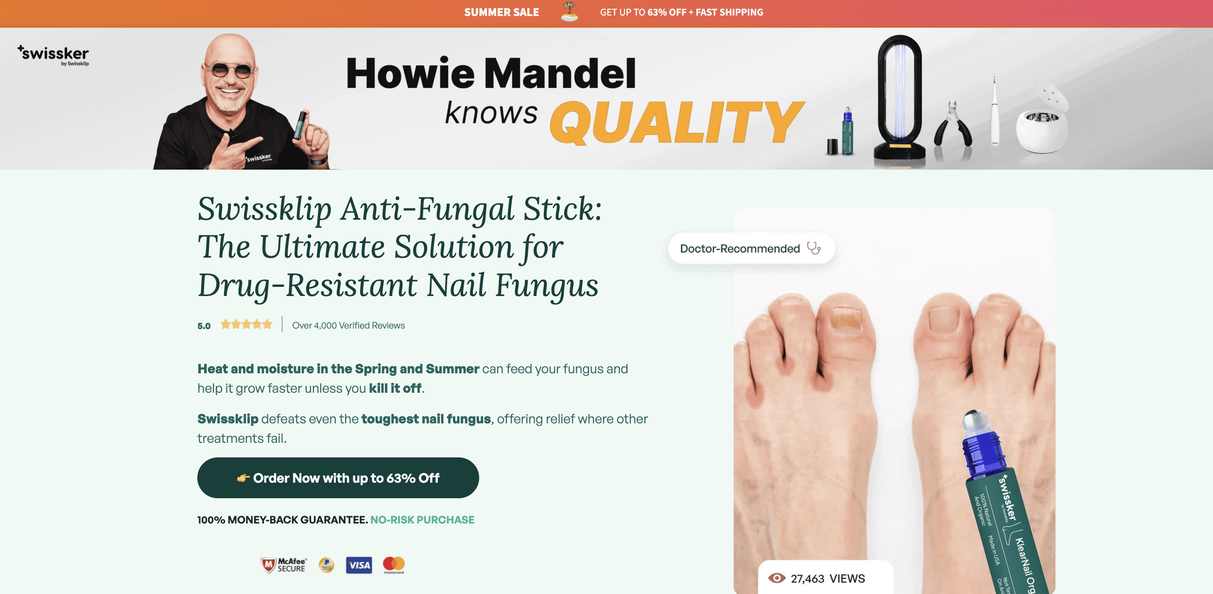 foot fungus ad lander inside VidTao ad intelligence software