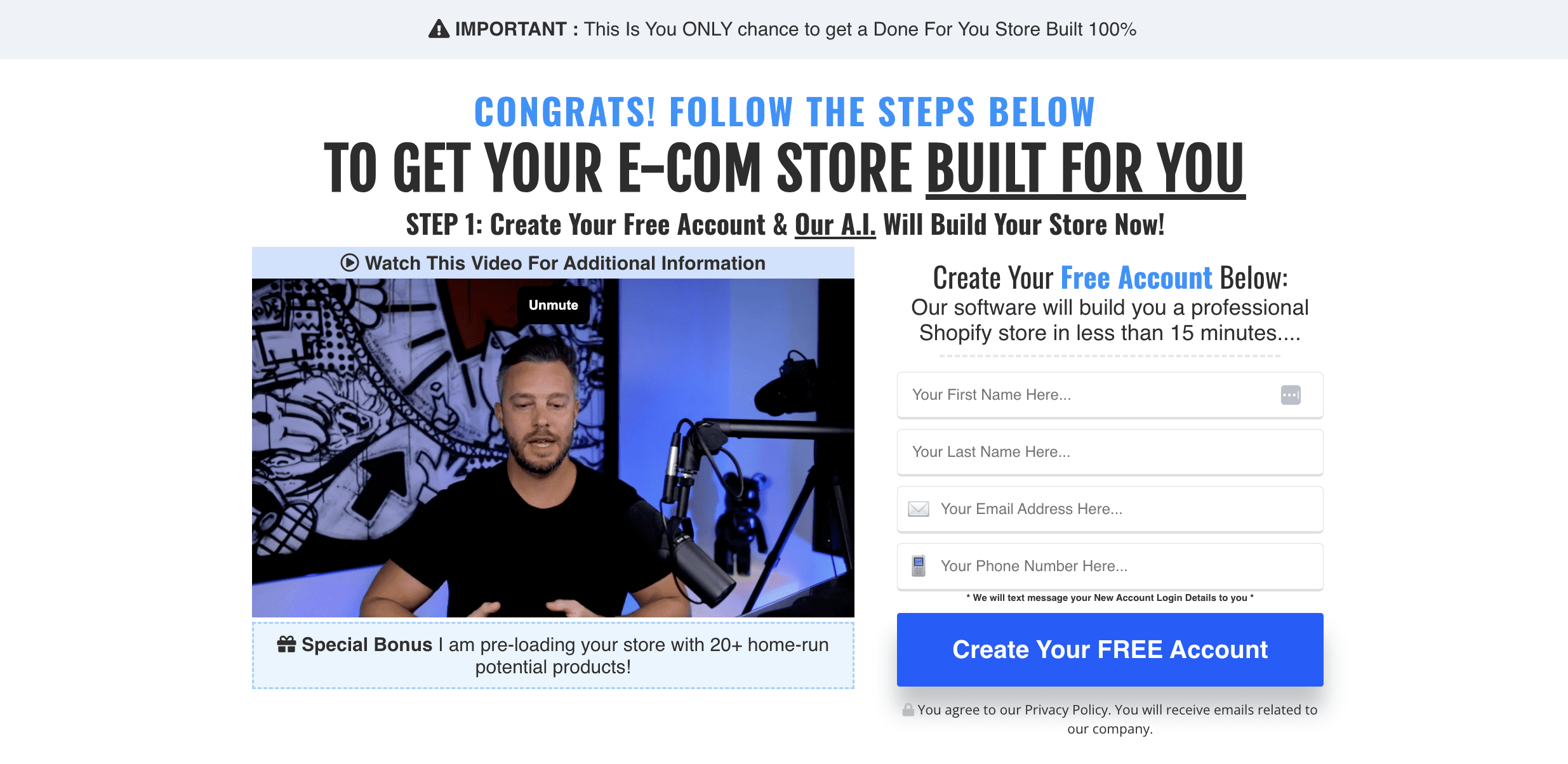 I dare you lander inside VidTao YouTube ad spy