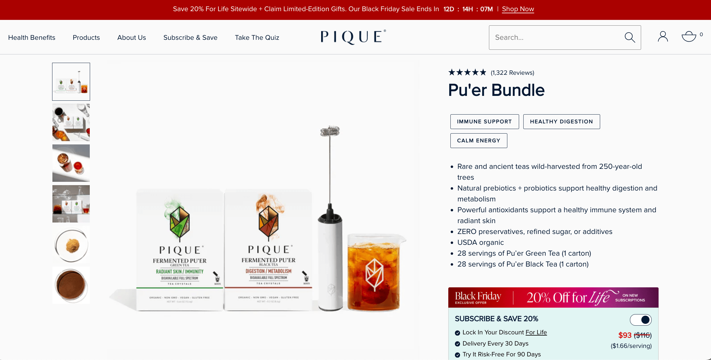 Pique tea ad lander inside YouTube competitor analysis tool